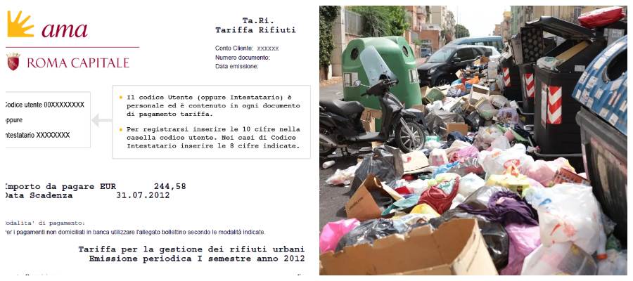 Rifiuti, è ufficiale: i romani hanno il servizio peggiore con le tasse più alte d’Italia