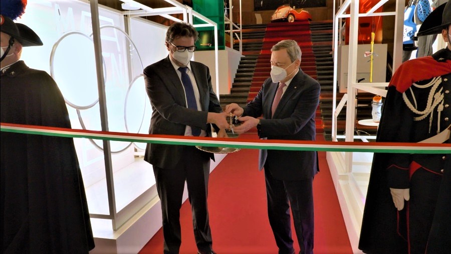 Draghi e Giorgetti inaugurano la mostra sul genio italiano al Ministero dello Sviluppo economico