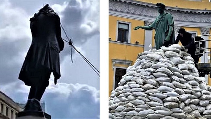 In Ucraina i patrioti proteggono le loro statue, negli Usa la sinistre le abbattono