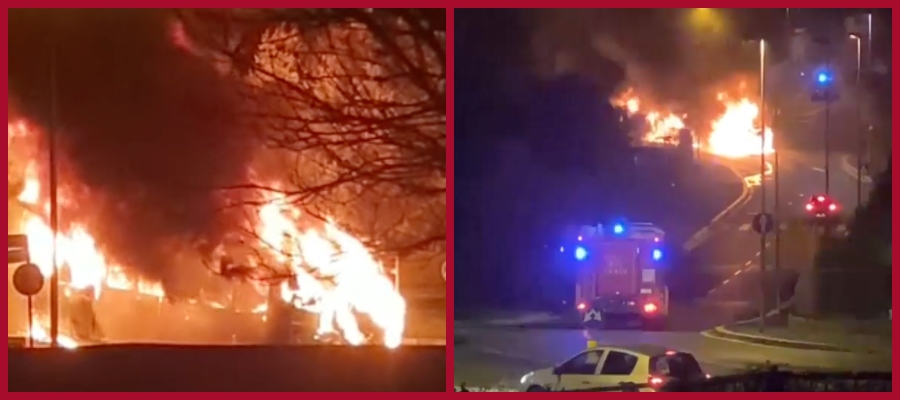 Sindaco nuovo, incendi vecchi: paura a Selva Candida, il bus 028 va in fiamme (video)