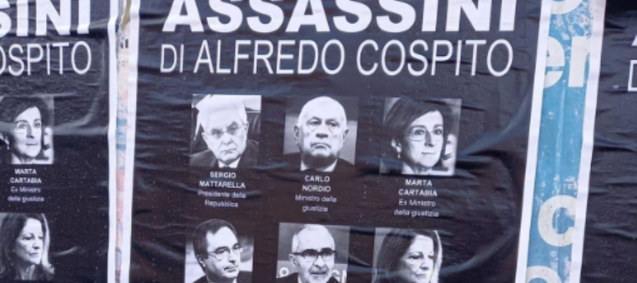 manifesti Cospito, La Sapienza