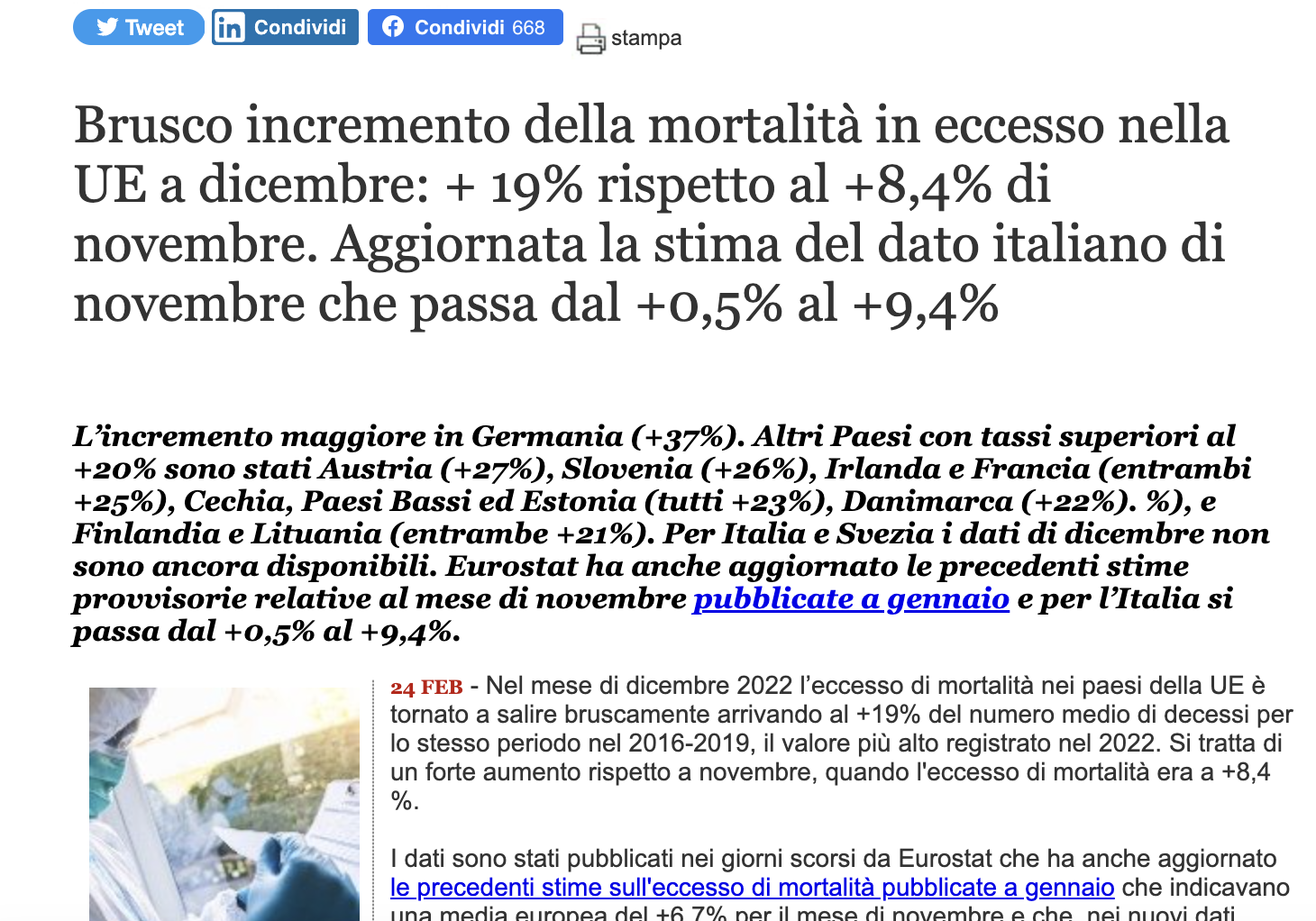 Eurostat, vaccini anti-Covid