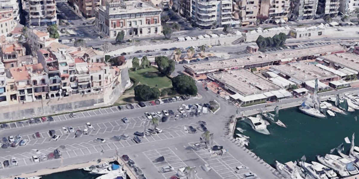 Nettuno, comune e porto, foto Google Heart elaborata in 3D con l'ausilio dell'Intelligenza Artificiale