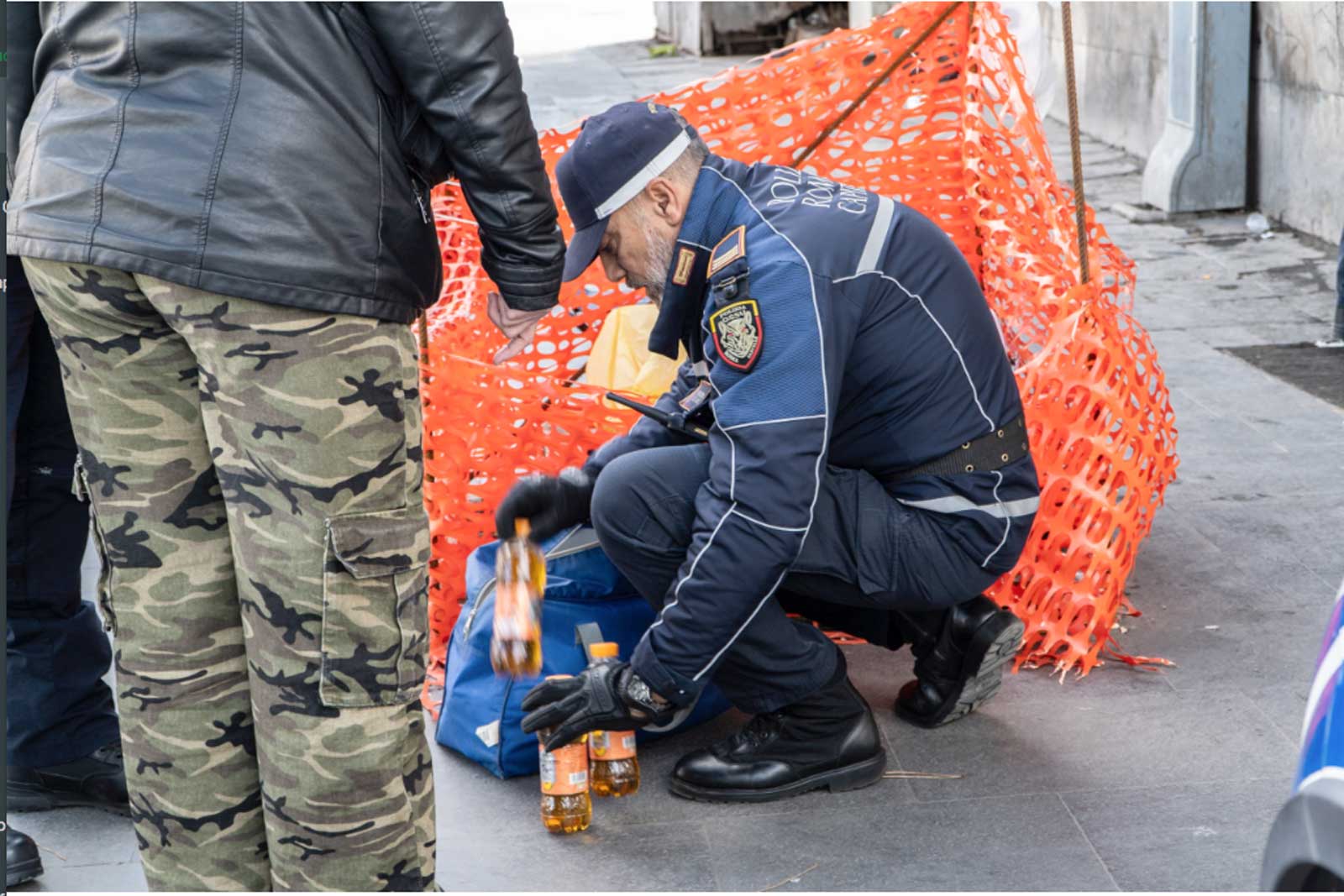 La Polizia Locale a termini durante il sequestro