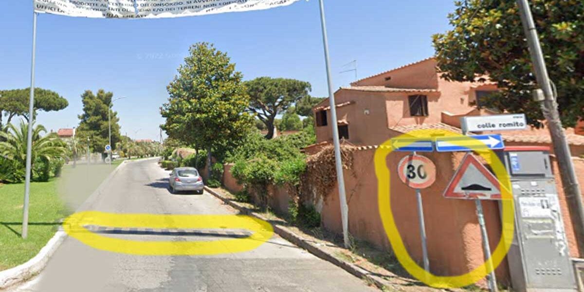 L'ingresso del Consorzio Colle Romito, ad Ardea