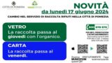Pomezia: da lunedi 17 giugno cambia la raccolta rifiuti
