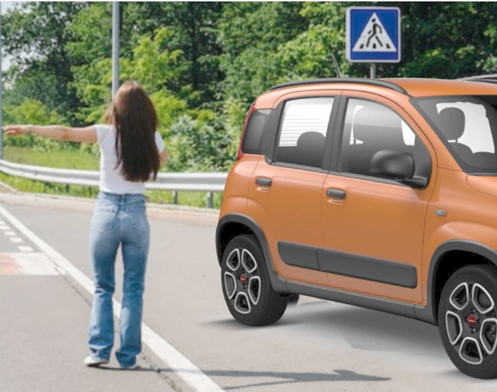 Ricostruzione della Fiat Panda arancione avvistata più e più volte tra Bufalotta e Colle Salario