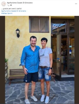 Salvini all'agriturismo a Cerveteri