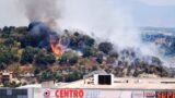 Castelnuovo di Porto, incendio boschivo in corso: fiamme vicino le abitazioni