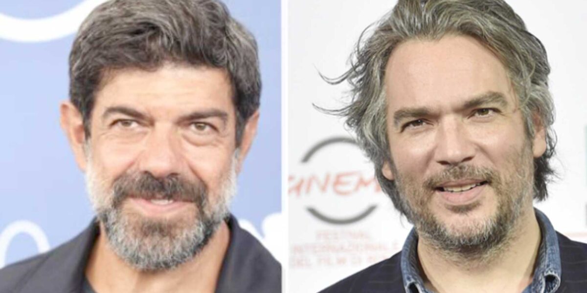 A sinistra, Favino a Roma, a destra Di Stefano