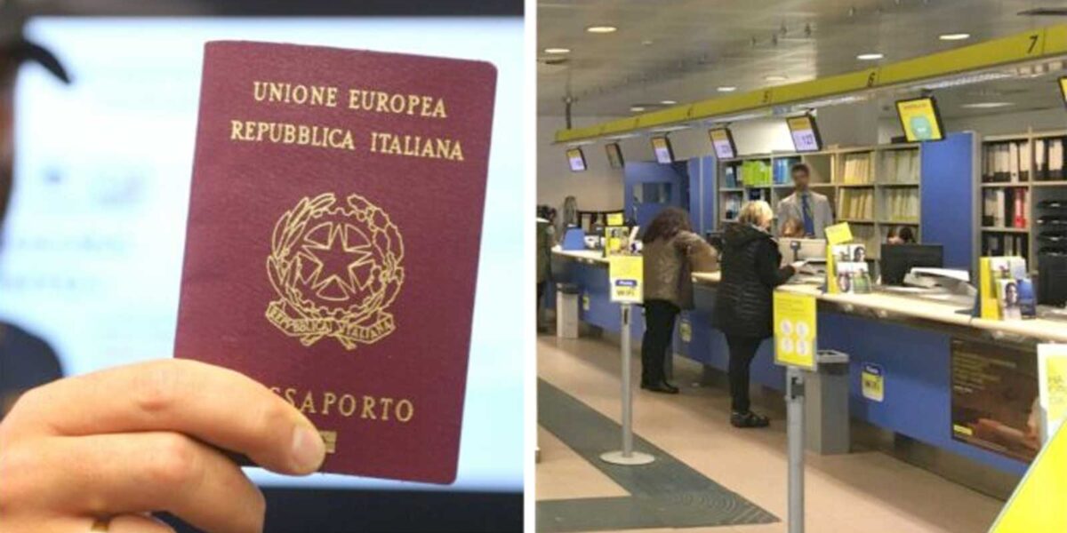 Roma, a sinistra un passaporto, a destra un ufficio postale capitolino