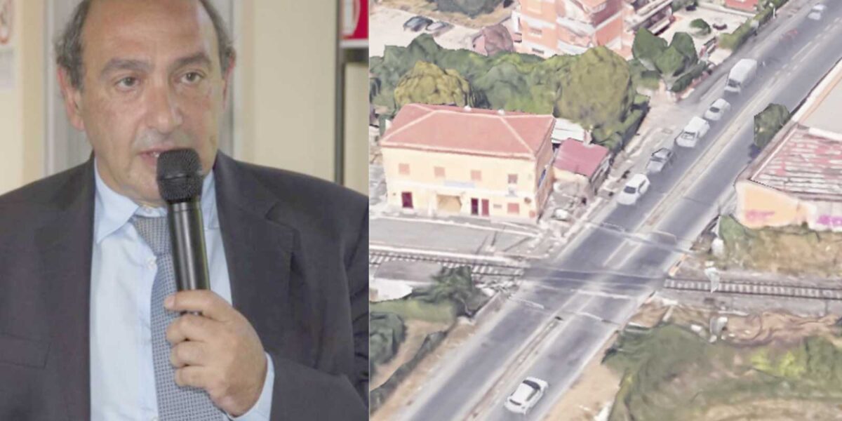 A sinistra, Antonio Mallamo, Amministratore Unico di Astral, società della Regione Lazio, a destra la fermata di Casabianca, a Ciampino, lungo la via dei Laghi
