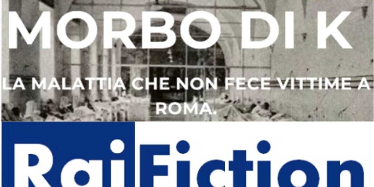 Sopra, la locandina provvisoria della nuova serie tv Rai sul caso della malattia, inventata di sana pianta al noto ospedale di Roma, sotto il logo di Rai Fiction