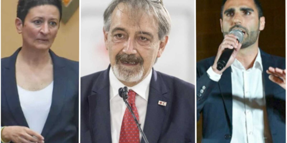 Da sinistra, Marta Bonafoni Pd, il Governatore Rocca, FdI, e Adriano Zuccalà (M5S)