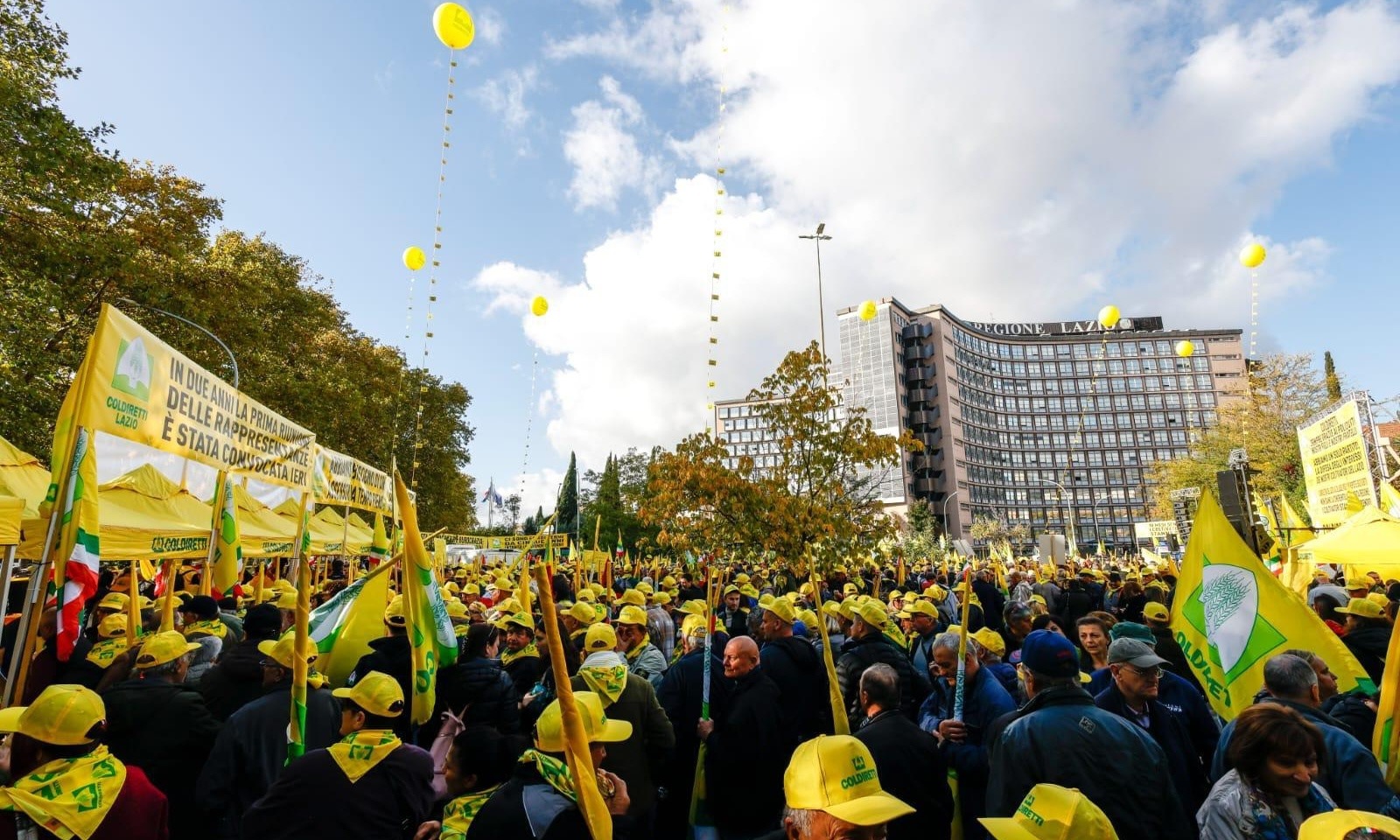 manifestazione Coldiretti davanti alla Regione Lazio