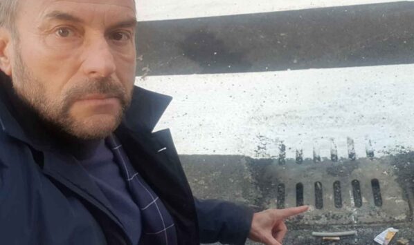 Daniele Giannini (Lega) tombini otturati in piazza Irnerio