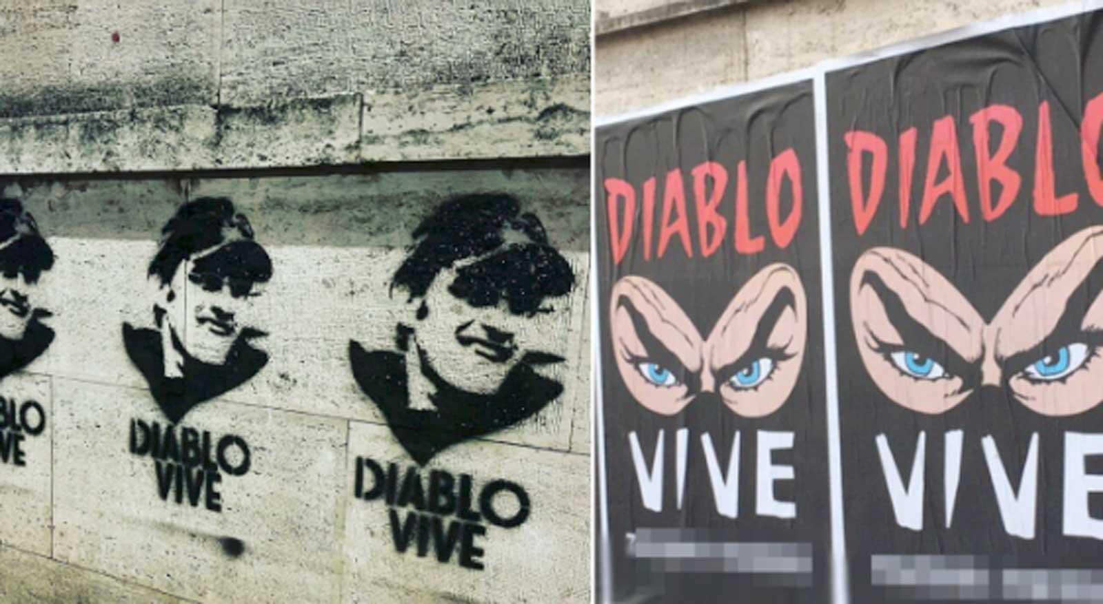 Roma, effige di Diabolik in città