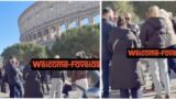Roma, davanti al Colosseo va in scena il gioco delle tre palline: pioggia di critiche via social