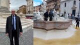 Roma, Gualtieri celebra la fontana di piazza Santa Maria Maggiore (e il “trattamento fanghi” di piazza Navona)