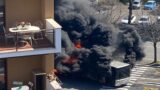 Roma, autobus a fuoco: enorme la colonna di fumo nero (FOTO)