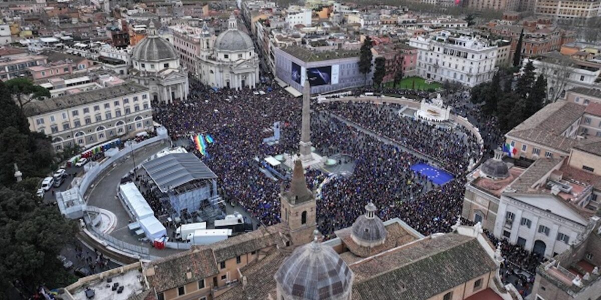 manifestazione "Piazza per l'Europa" a Roma