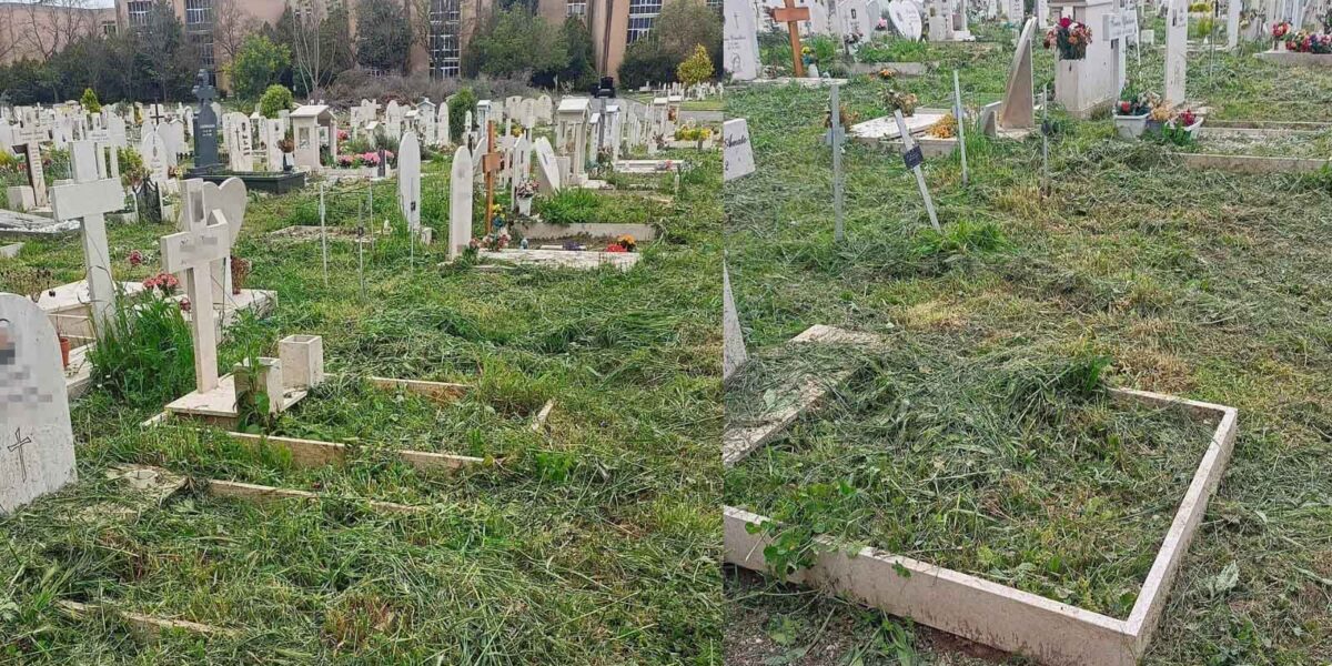 sfalcio dell'erba cimitero Flaminio Roma