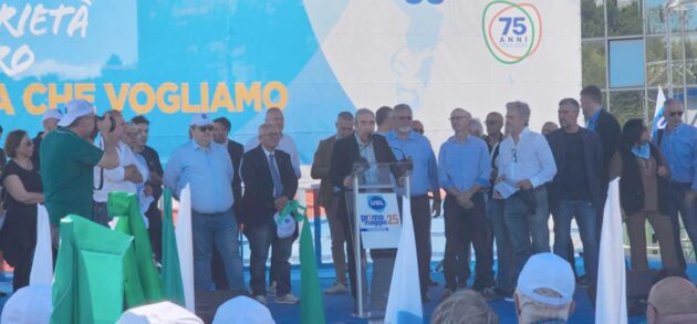 Il palco della festa UGL di Frosinone
