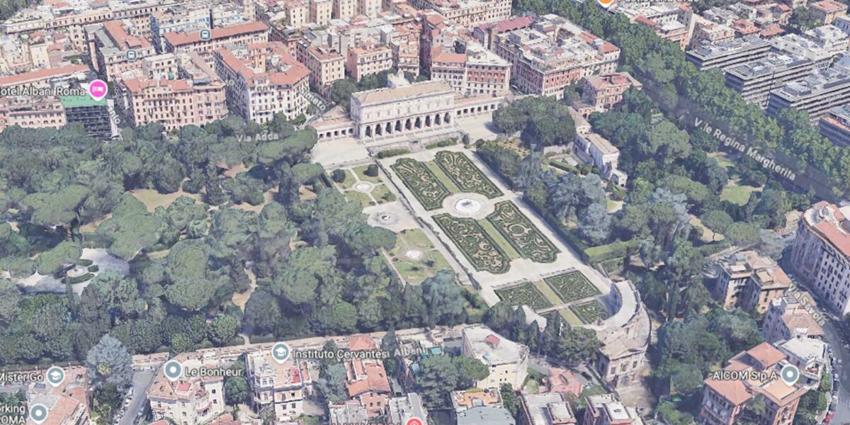 Roma, villa Albani in cui sfilerà Dior, foto dall'alto Google