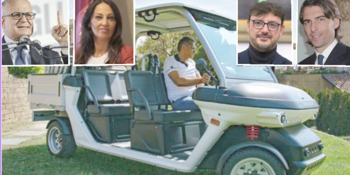 Roma, sullo sfondo una Golf Car, in primo piano il sindaco Roberto Gualtieri, la presidente del Consiglio, Svetlana Celli, l'assessore alla Mobilità Eugenio Patanè e l'assessore allo Sport, Alessandro Onorato