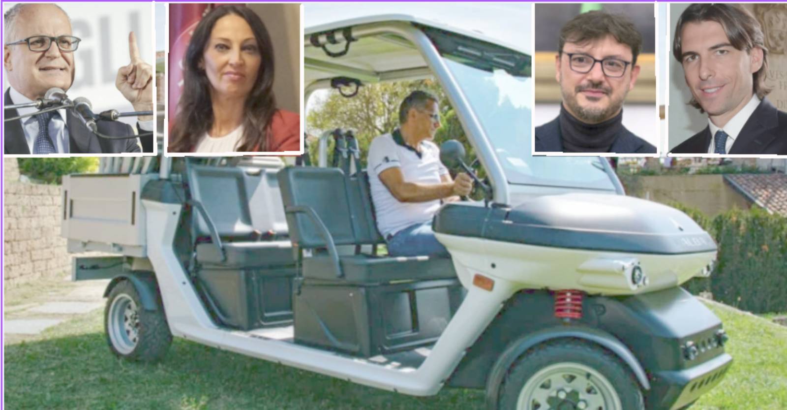 Roma, sullo sfondo una Golf Car, in primo piano il sindaco Roberto Gualtieri, la presidente del Consiglio, Svetlana Celli, l'assessore alla Mobilità Eugenio Patanè e l'assessore allo Sport, Alessandro Onorato