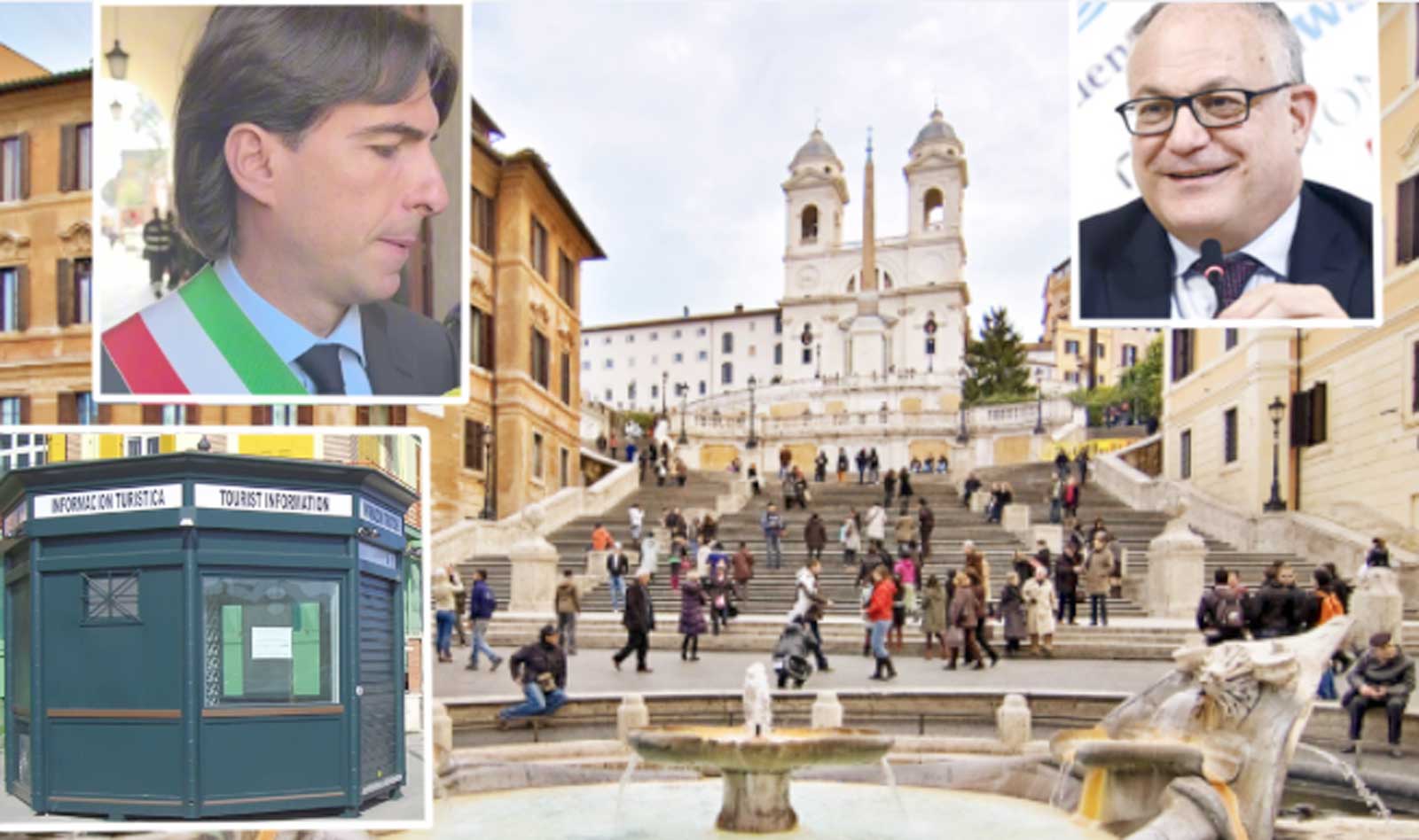 Roma, sullo sfondo piazza di Spagna, in primo piano l'assessore delegato al Turismo, Alessa