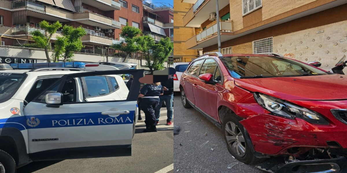 Si schianta contro diverse auto a Talenti a Roma