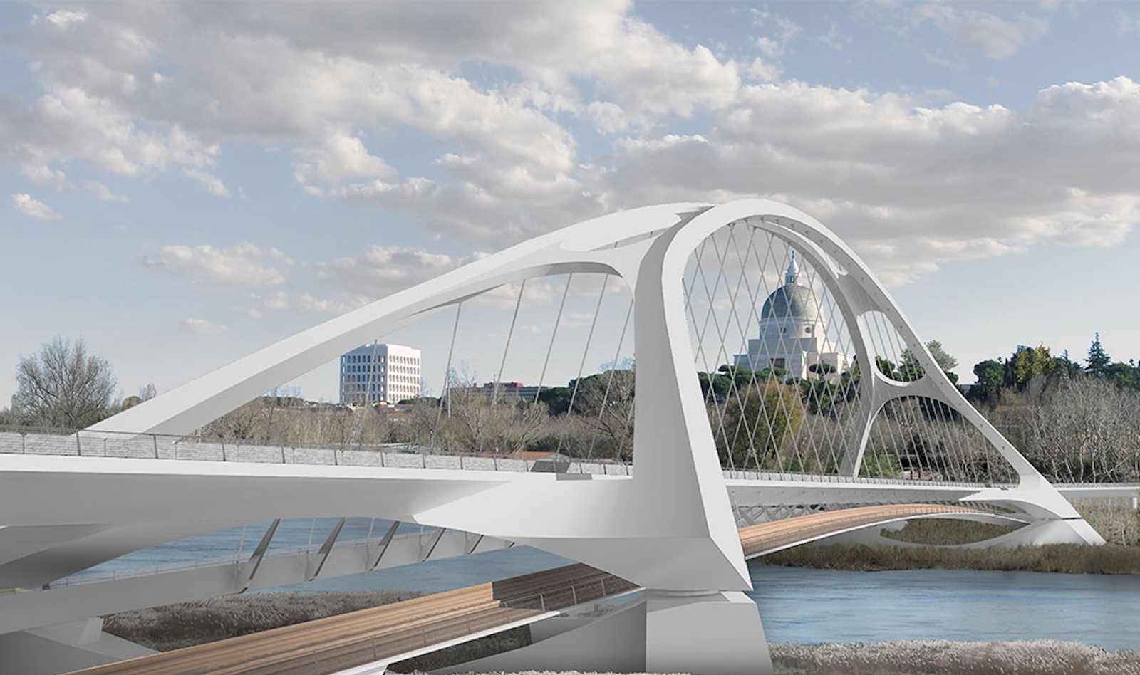 Rendering Ponte dei congressi Roma Eur