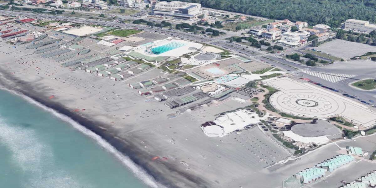 Ostia, una porzione di litorale di Roma, foto Google Maps