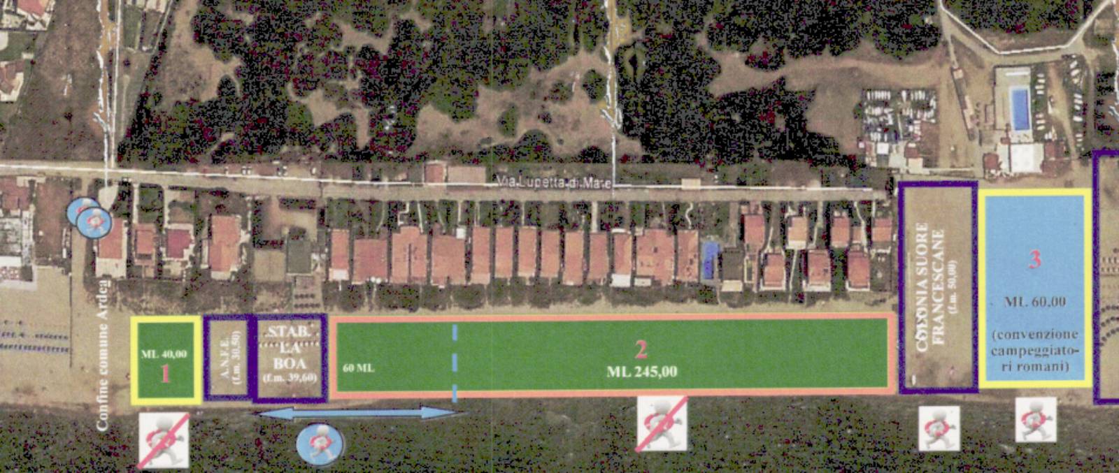 Anzio, spiaggia libera a Lido dei Pini, rendering del Comune