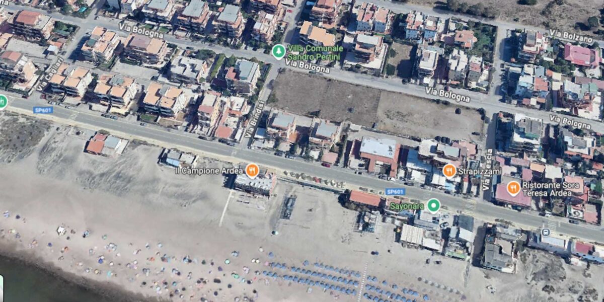 Ardea, la spiaggia rutula, foto Google Maps