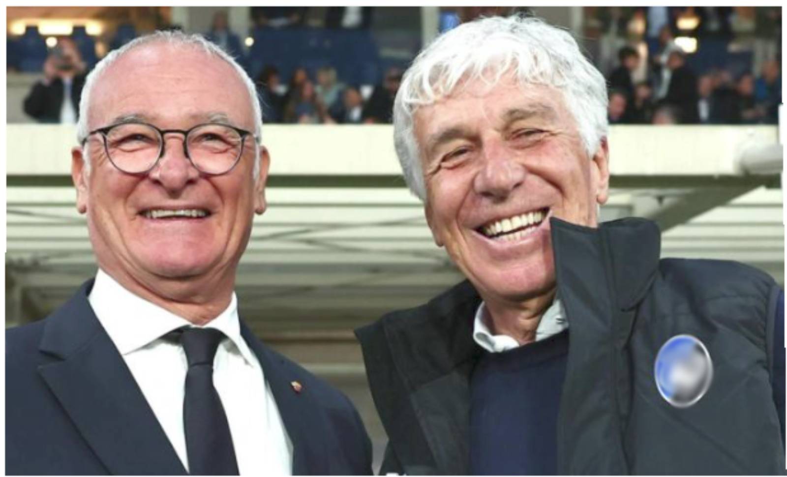Da sinistra, l'ex allenatore della as Roma Ranieri, a destra il suo successore Gasperini