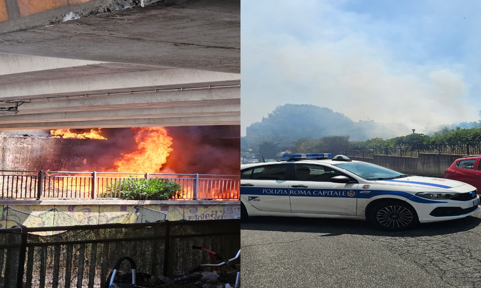 Incendi sterpaglie a Roma