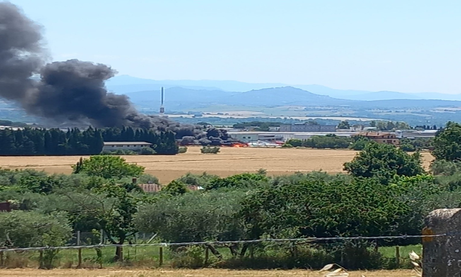 Incendio a Fiano Romano