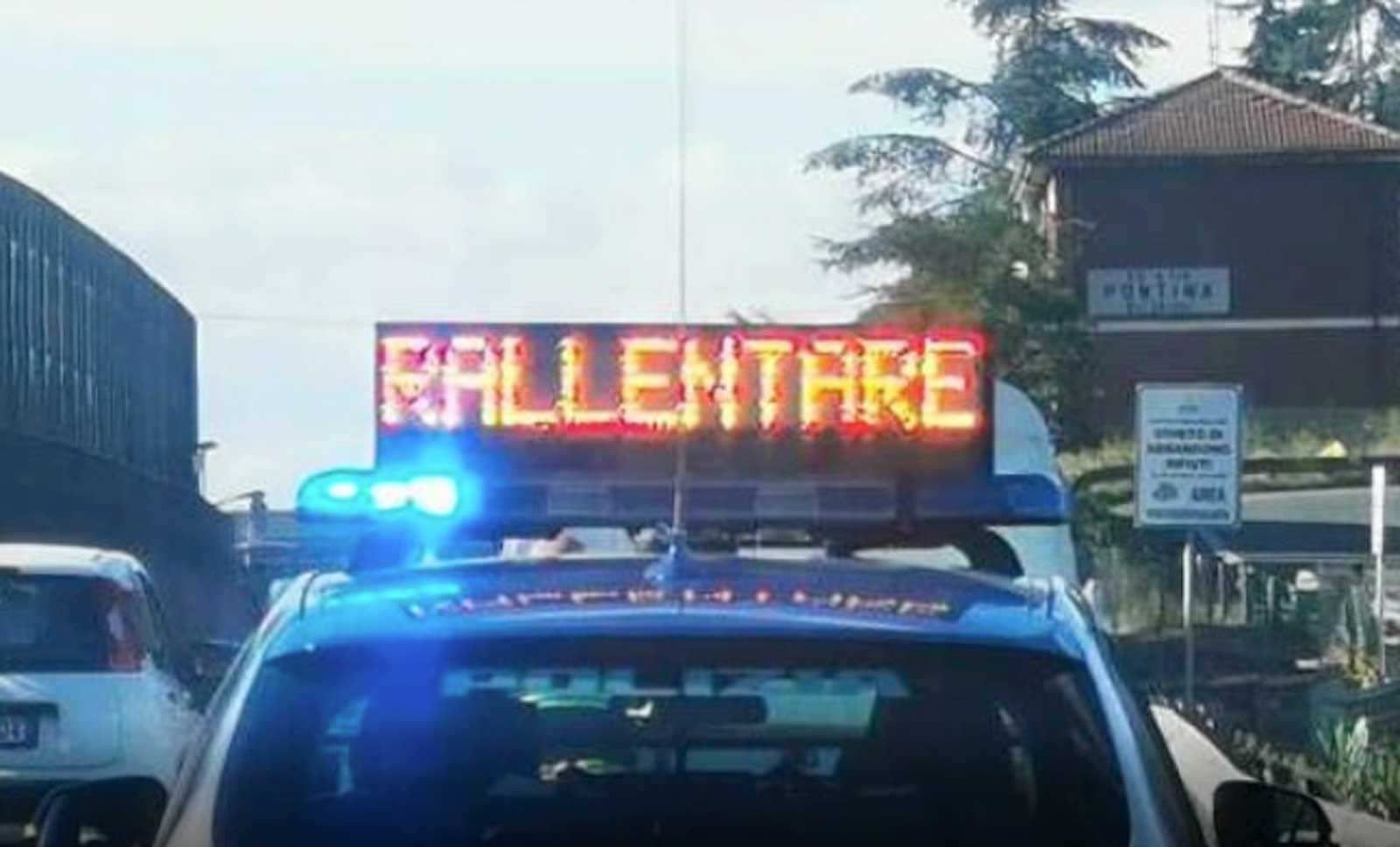 Polizia di Stato in azione sulla Pontina