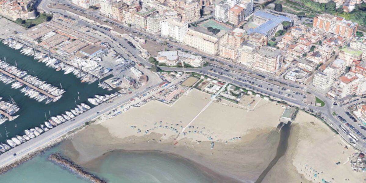 Nettuno, l'area in cui si trova lo stabilimento, foto Google Maps dall'alto
