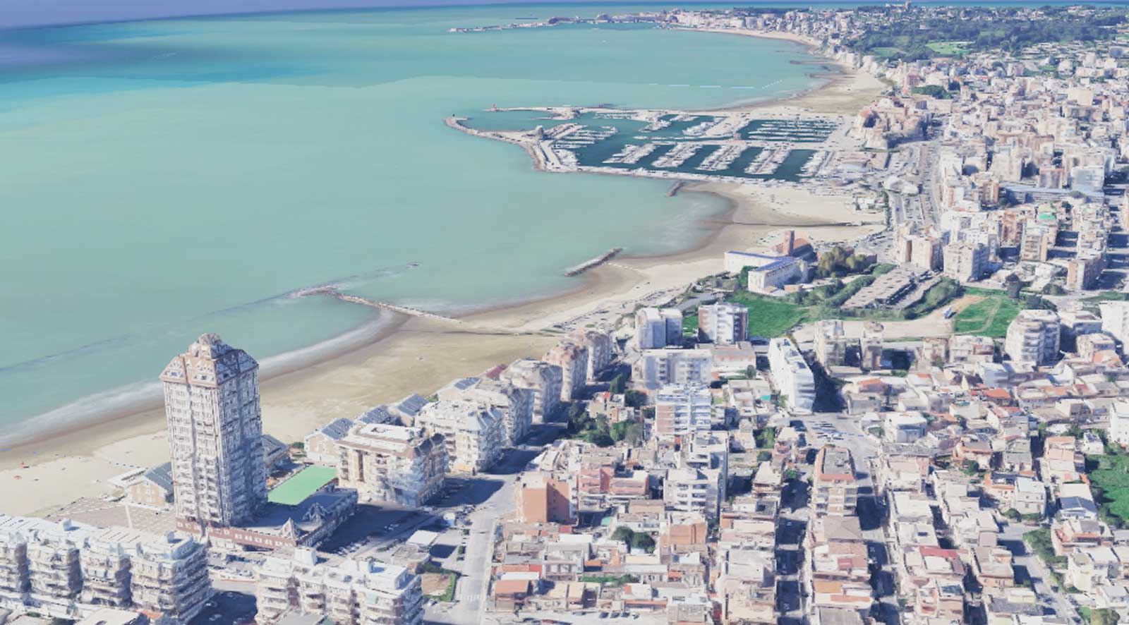 Nettuno, vista della costa, foto Google Maps