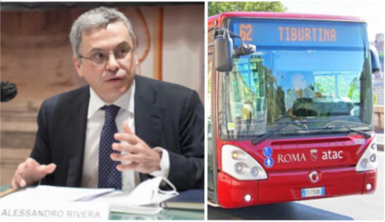 Roma, da sinistra Rivera e un classico bus Atac