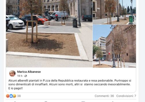 Roma, la denuncia della cittadina sui social