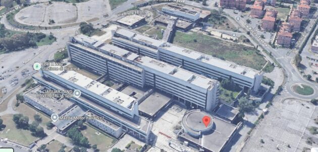 Roma, l'ex Centro DIrezionale Alitalia alla Muratella, foto Google Maps