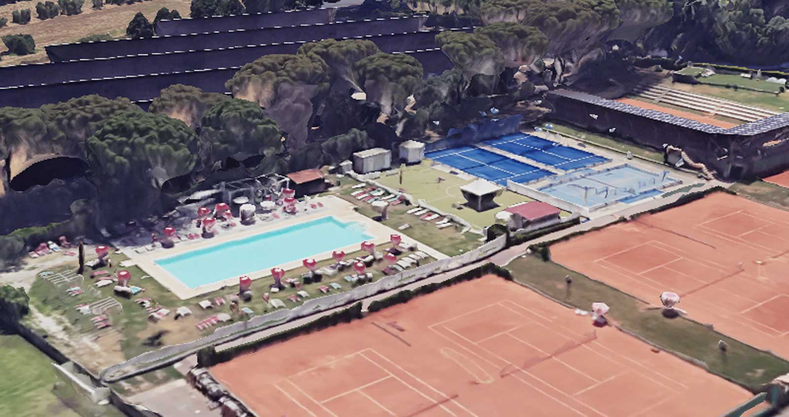 Roma, il centro sportivo alla Borghesiana, foto Google Maps