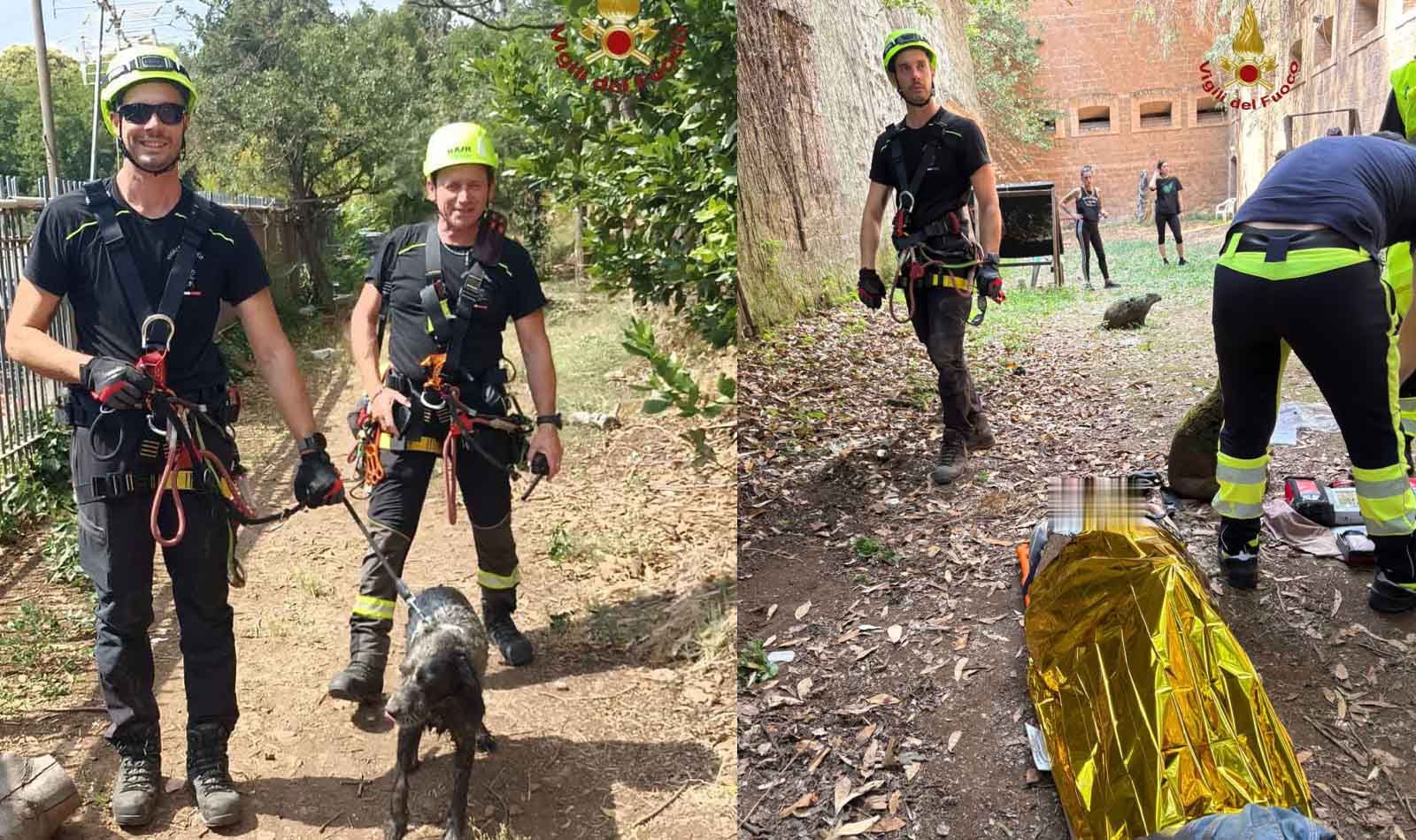 Roma, ritrovato cane scomparso a Centocelle anche un uomo caduto nel fossato del Forte Prenestino
