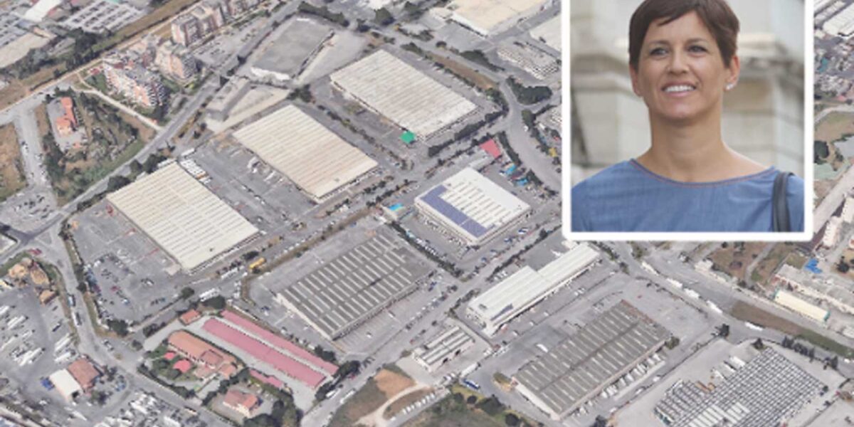 Roma, sullo sfondo l'area industriale di Settecamini, foto Google Maps, in primo piano l'assessore alle Attività Produttive della Giunta Gualtieri Monica Lucarelli