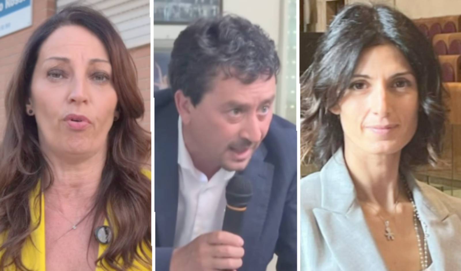 Roma, da sinistra Svetlana Celli, presidente del Consiglio comunale di Roma, Maurizio Veloccia, assessore all'Urbanistica della Giunta Gualtieri, e Virginia raggi, ex sindaca di Roma