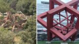 Paura a Roma, implode Goal: la maxi struttura in legno costruita per i mondiali di Italia ’90 (FOTO)